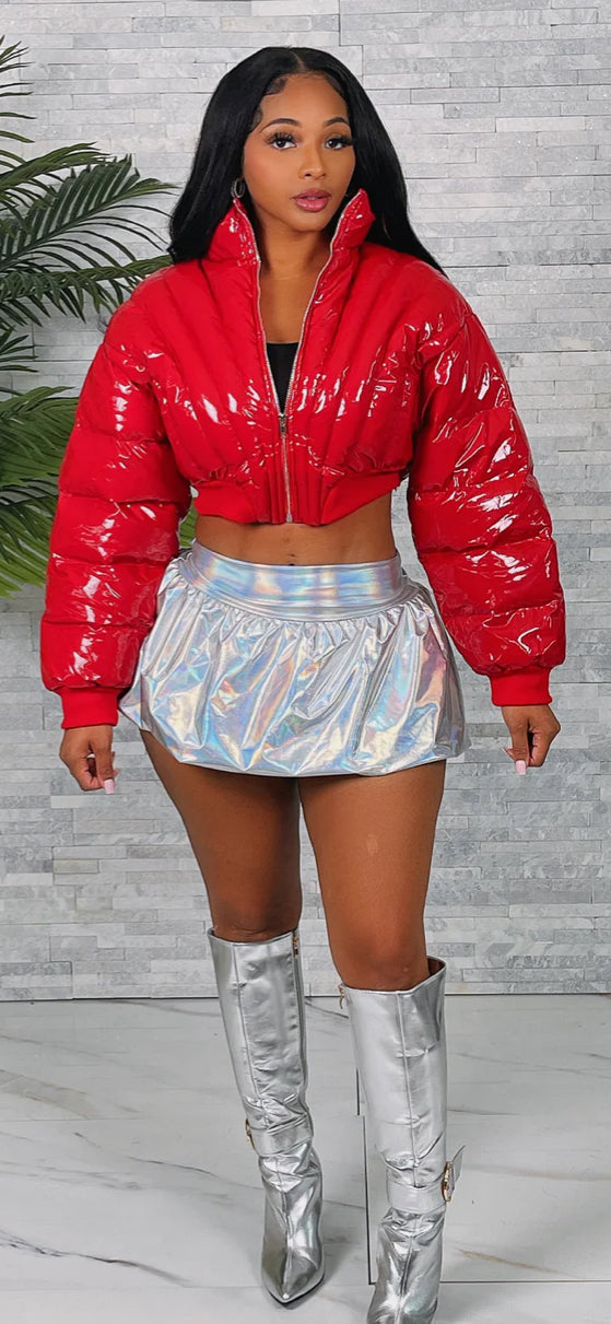 LATEX BOMBER JACKET