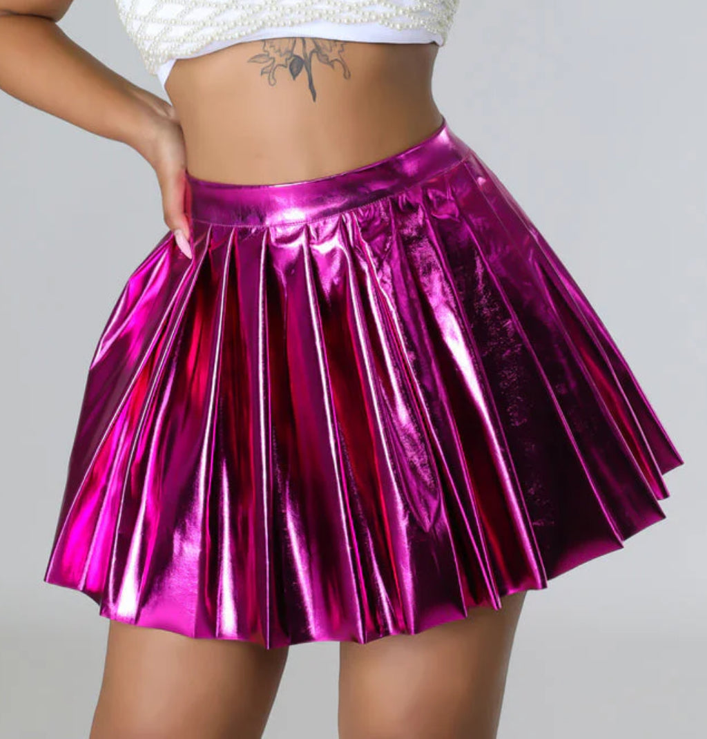 METALLIC FLARE SKIRT