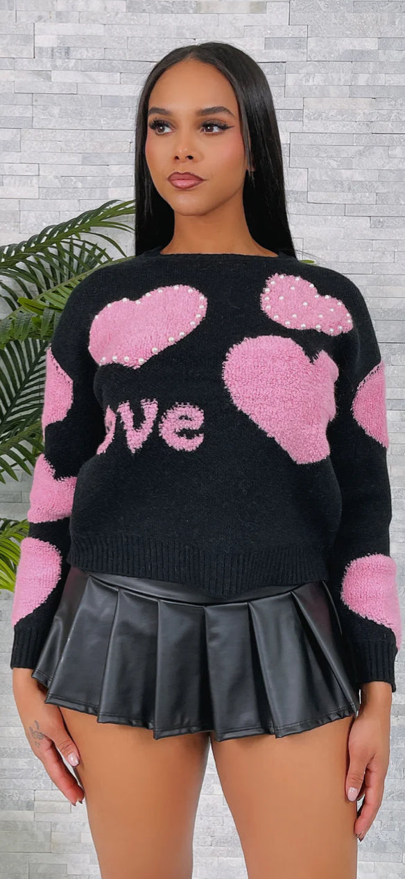 HEART LOVE KNIT SWEATER