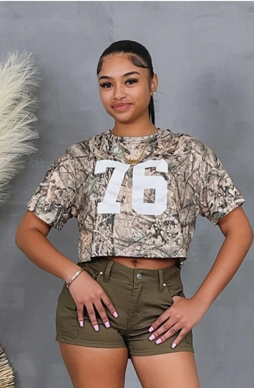 F.A.S.T Boutique "76" CAMOUFLAGE CROP TOP