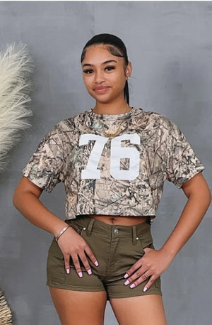 F.A.S.T Boutique "76" CAMOUFLAGE CROP TOP