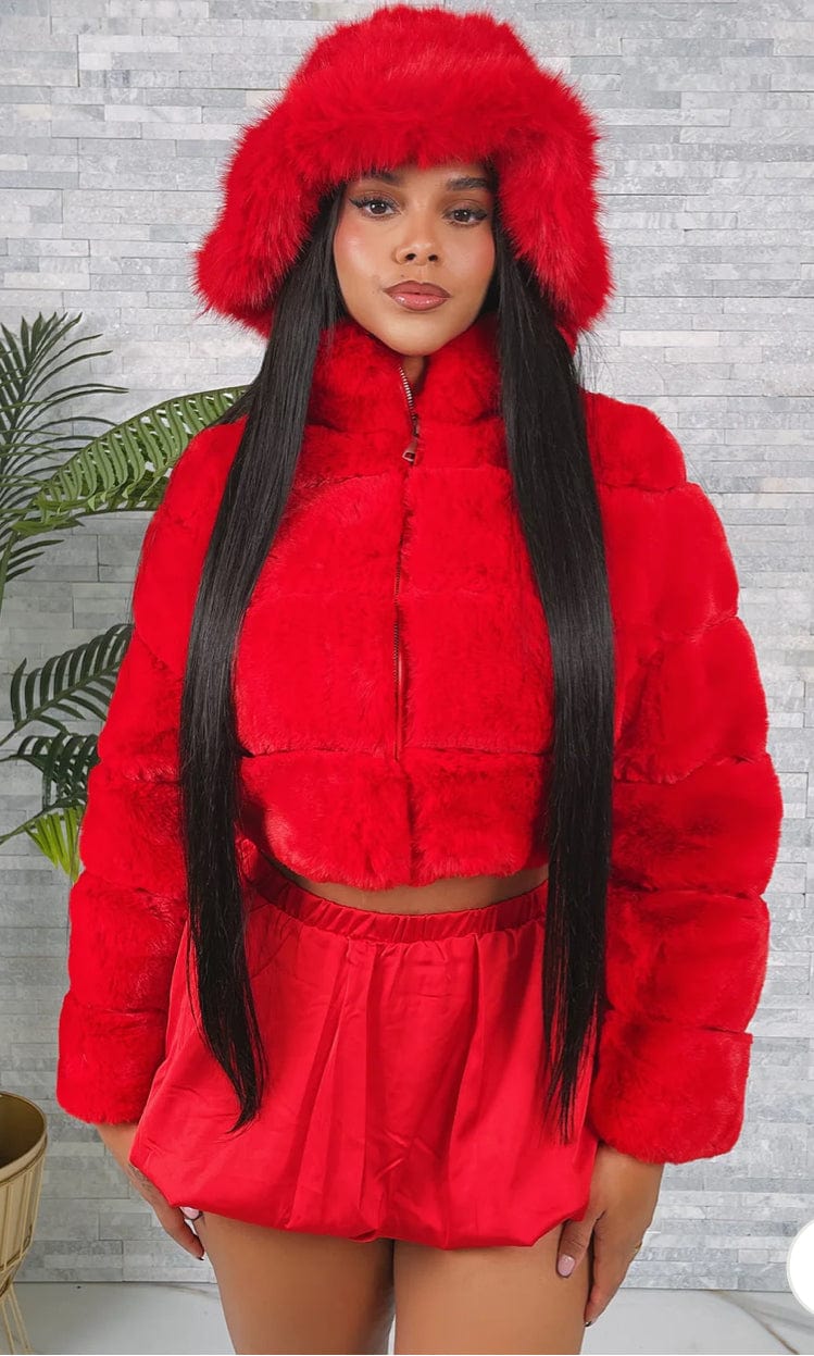 F.A.S.T Boutique ALL OVER FUR ZIP UP JACKET