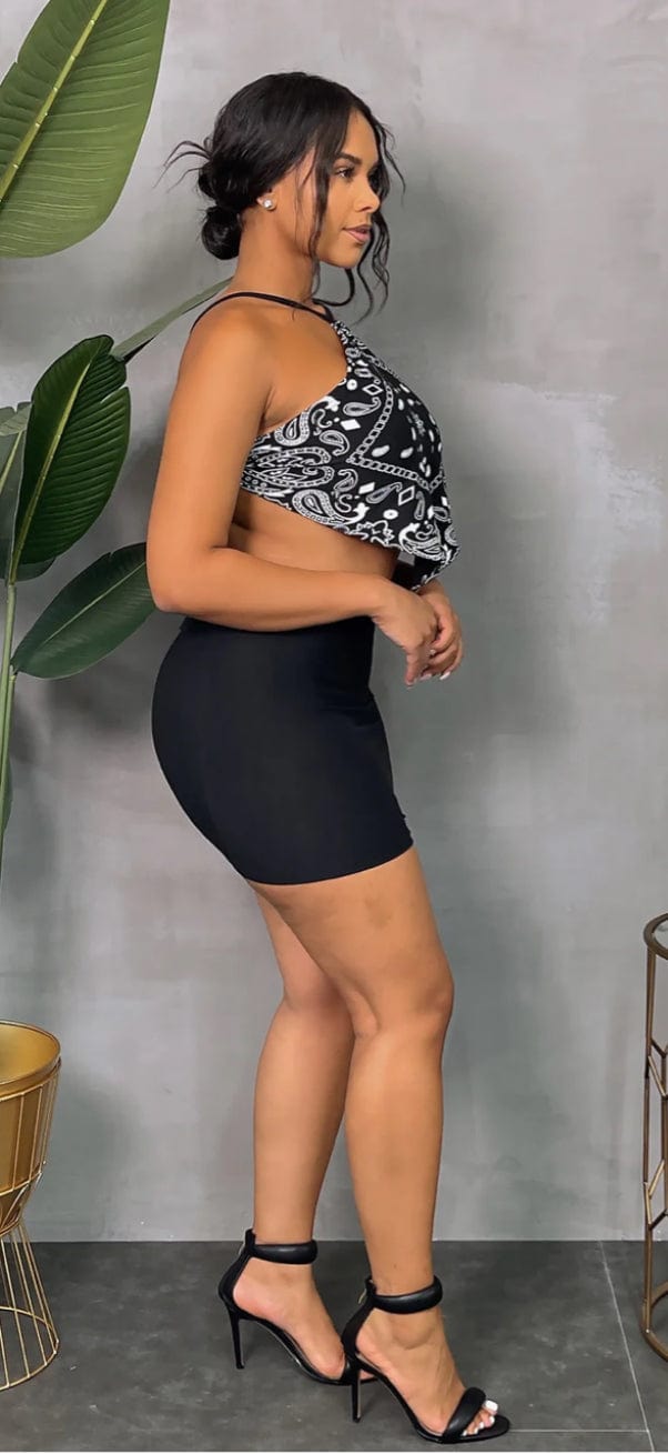 F.A.S.T Boutique BANDANA PRINT TOP & SKIRT SET(Pre-Order)