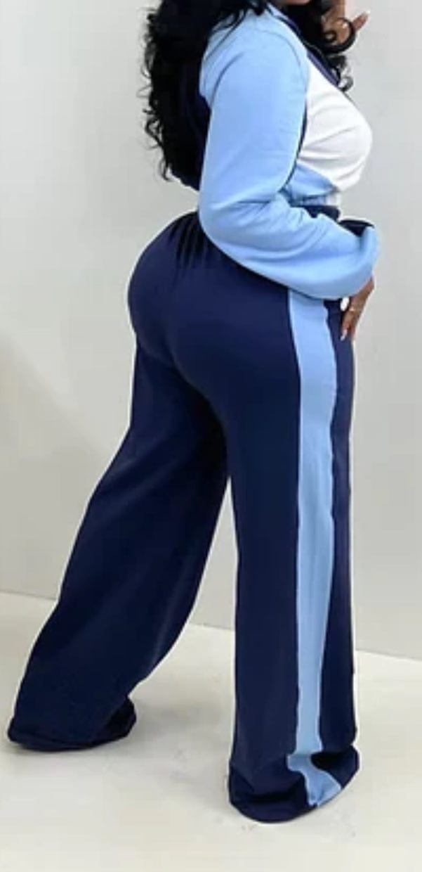 F.A.S.T Boutique COLORBLOCK WAISTED ZIP TOP & PANTS SET(Pre-Order)