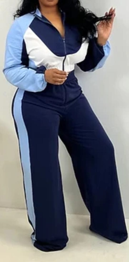 F.A.S.T Boutique COLORBLOCK WAISTED ZIP TOP & PANTS SET(Pre-Order)