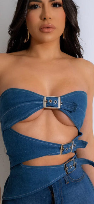 F.A.S.T Boutique DENIM BELT TOP