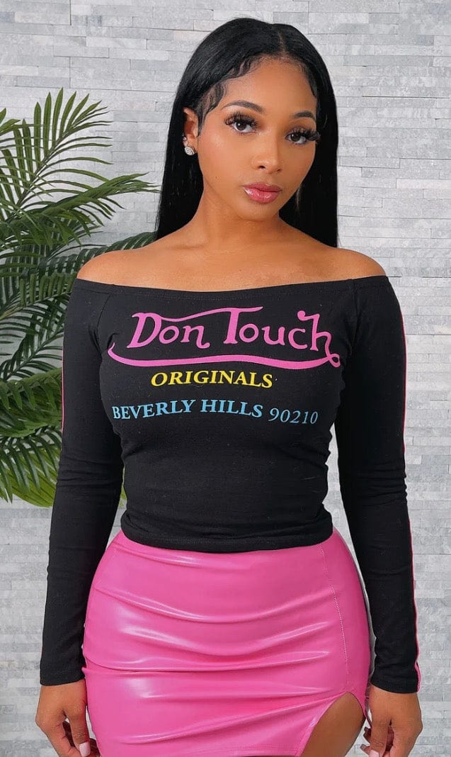 F.A.S.T Boutique DON'T TOUCH LS OFF SHOULDER TOP(Pre-Order)