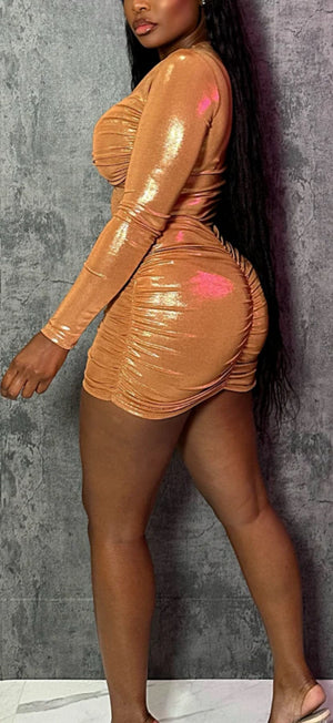 F.A.S.T Boutique FOILED BODYSUIT & MINI SKIRT SET(Pre-Order)