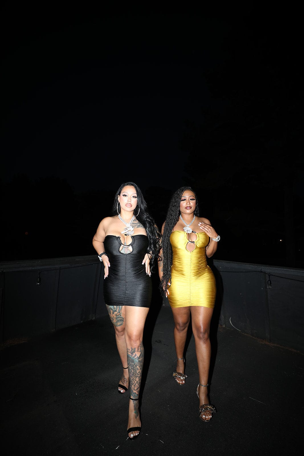 F.A.S.T Boutique GOLD SNAKE RING RUCHED MINI DRESS