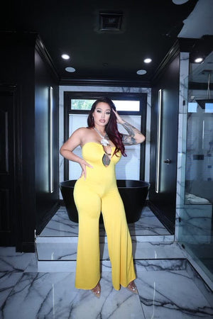 F.A.S.T Boutique GOLD SNAKE TUBE JUMPSUIT