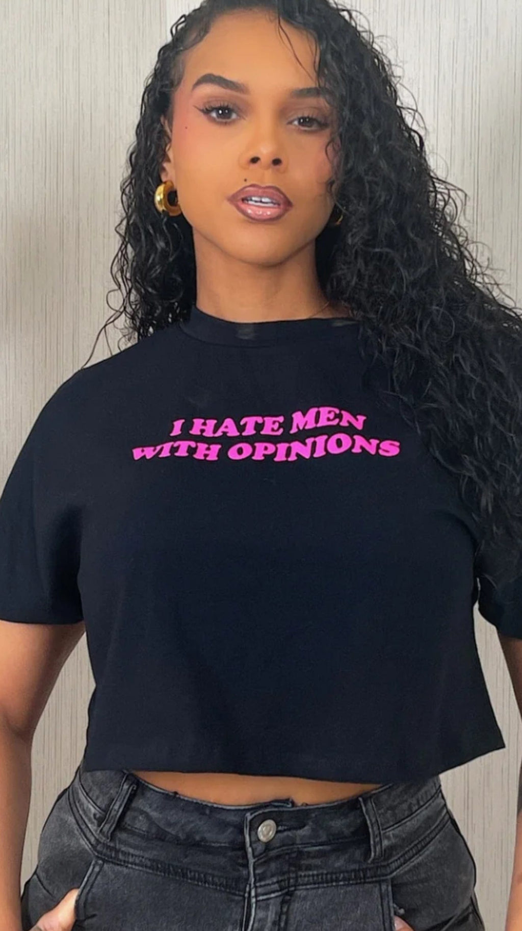 F.A.S.T Boutique I HATE MEN" OVERSIZED CROP TOP