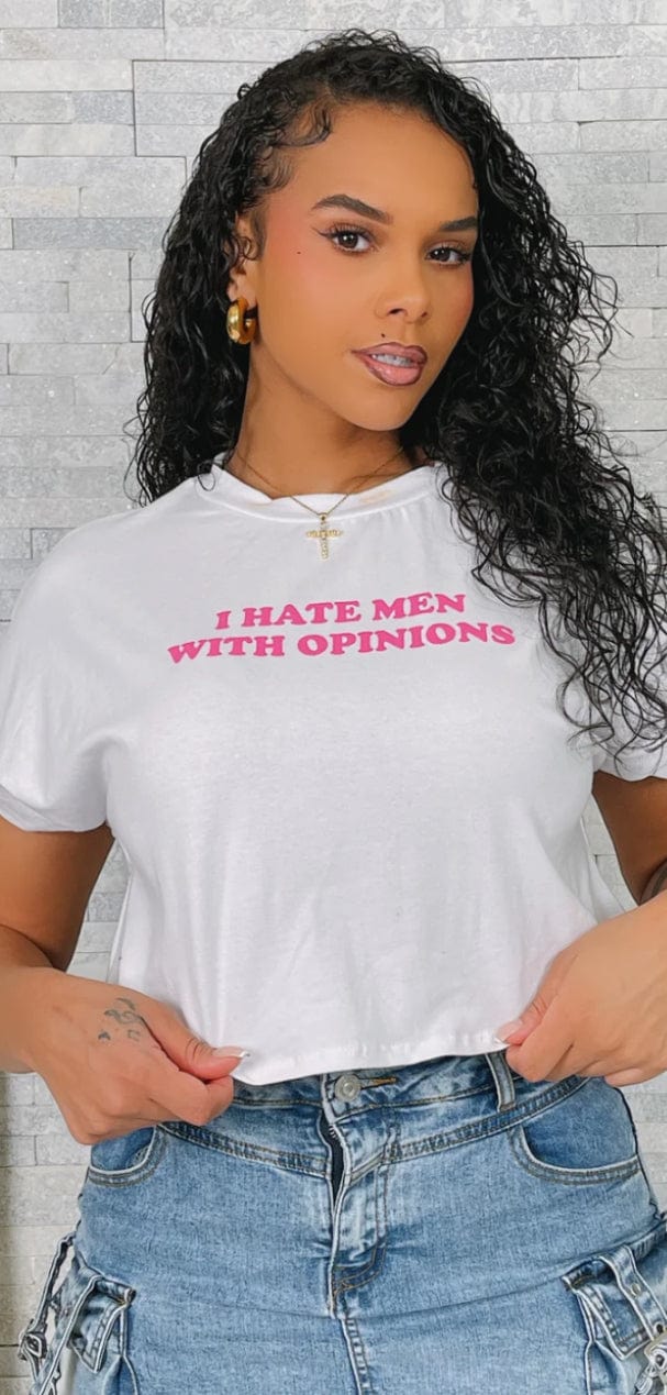 F.A.S.T Boutique I HATE MEN" OVERSIZED CROP TOP