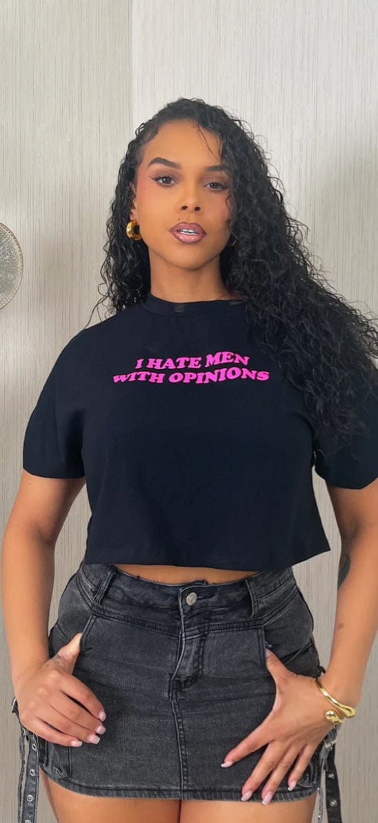F.A.S.T Boutique I HATE MEN" OVERSIZED CROP TOP