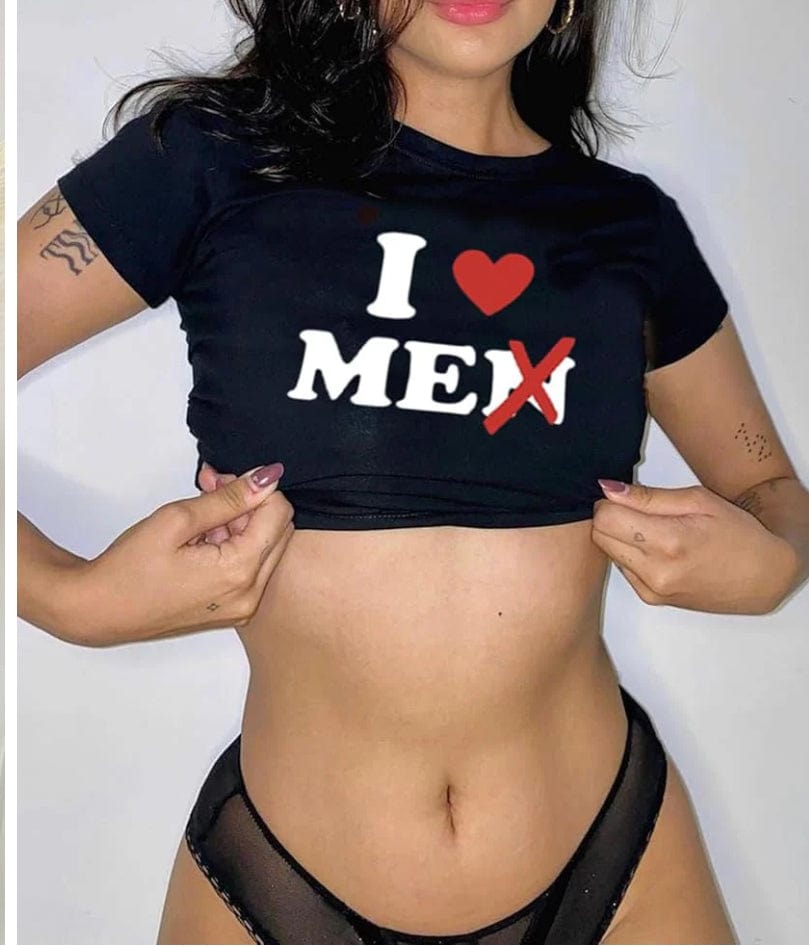 F.A.S.T Boutique "I LOVE MEN" CROP TOP