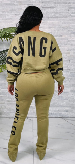 F.A.S.T Boutique LA SWEATSHIRT&STACK PANTS SET