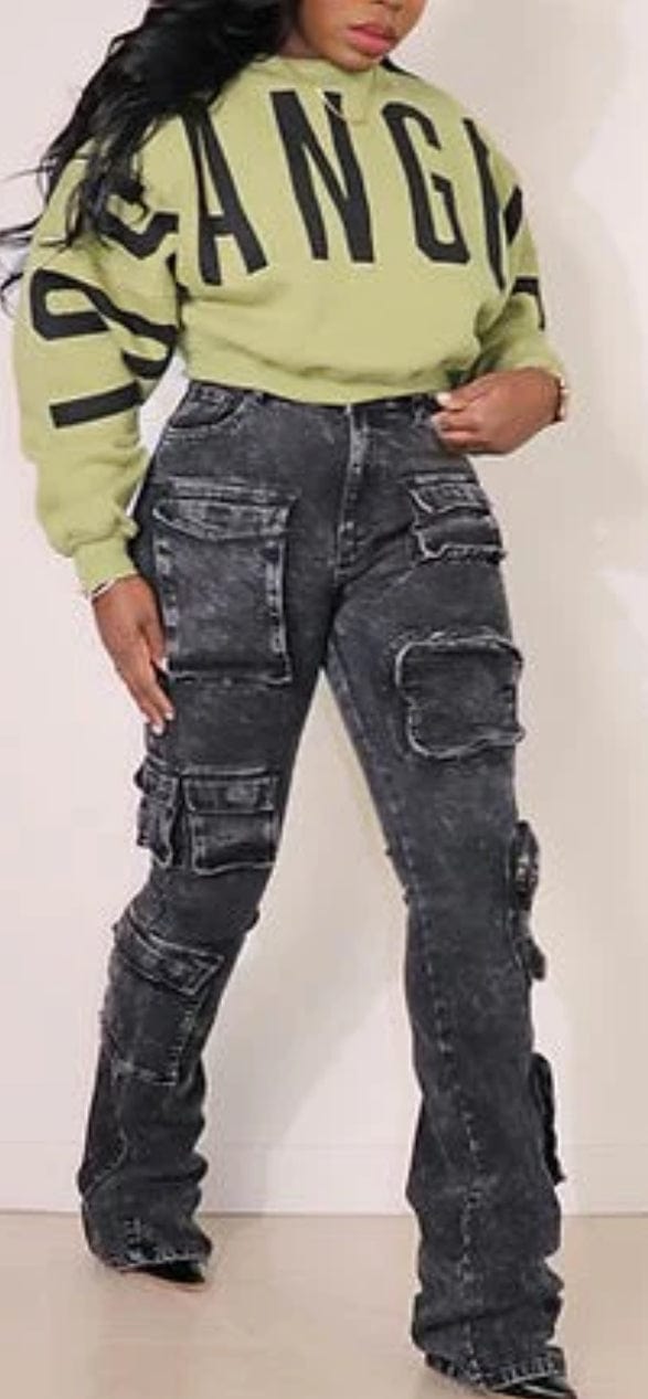F.A.S.T Boutique LA SWEATSHIRT&STACK PANTS SET