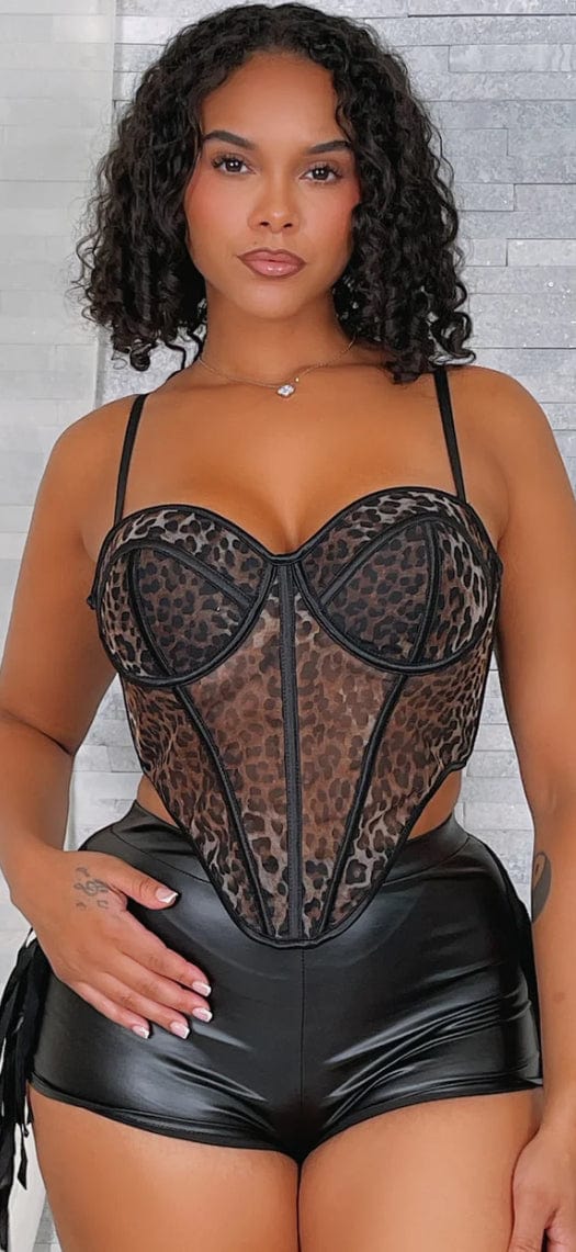F.A.S.T Boutique LEOPARD PRINT CORSET(Pre-Order)