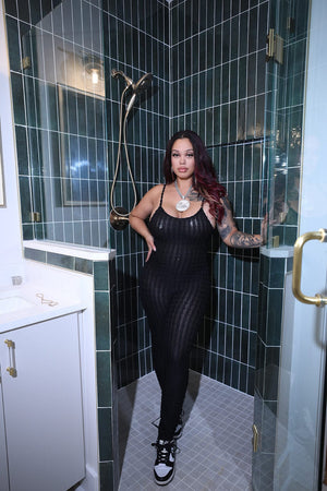 F.A.S.T Boutique MESH TEXTURED JUMPSUIT