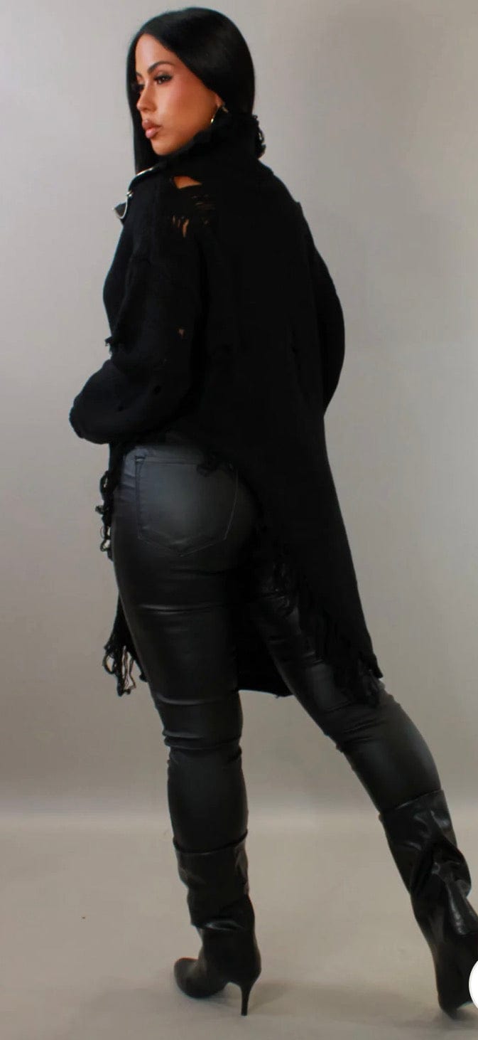 F.A.S.T Boutique PIN DETAIL DISTRESSED SWEATER(Pre-Order)