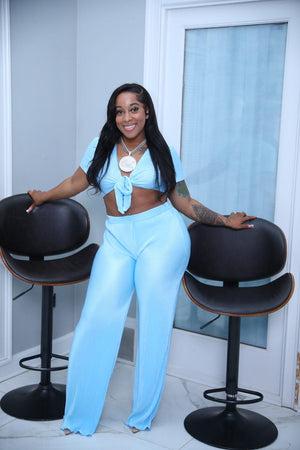 F.A.S.T Boutique PLEATED TOP & PANTS SET