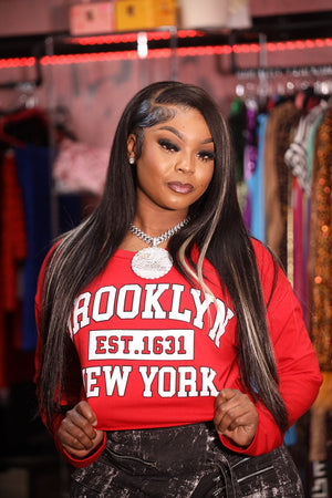 F.A.S.T Boutique PRINT FLEECE LS CROP TOP