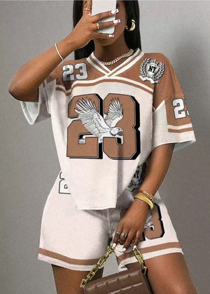 F.A.S.T Boutique PRINT JERSEY TOP & SHORTS SET(Pre-Order)