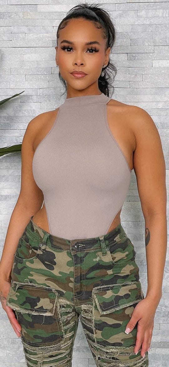 F.A.S.T Boutique SOLID HALTER NECK BODYSUIT