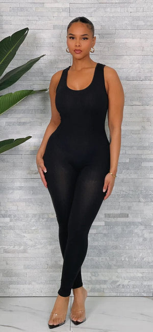 F.A.S.T Boutique SOLID TANK JUMPSUIT