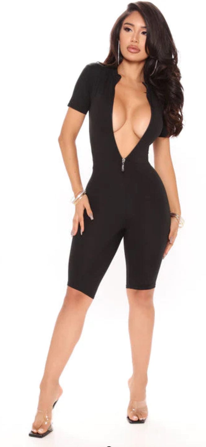 F.A.S.T Boutique SOLID ZIP-UP ROMPER
