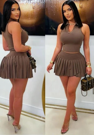 F.A.S.T Boutique TENNIS COLLAR TANKT TOP & SKORT SET(Pre-Order)