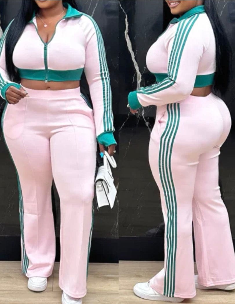 F.A.S.T Boutique TWO WAY ZIPPER TRACK JACKET & PANTS SET(Pre-Order)