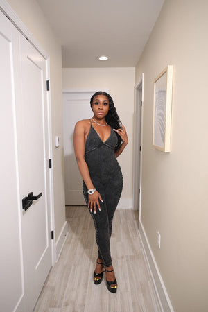 F.A.S.T Boutique WASHED SIDE TIE JUMPSUIT