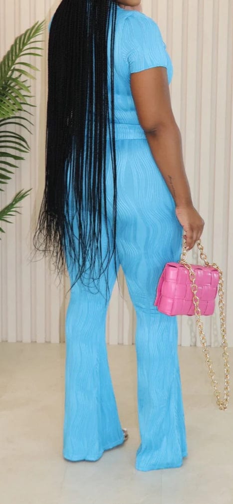 F.A.S.T Boutique WAVY PLEATED FLARE PANTS SET