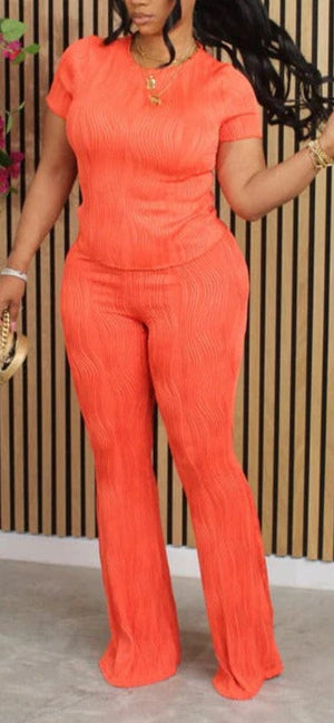 F.A.S.T Boutique WAVY PLEATED FLARE PANTS SET