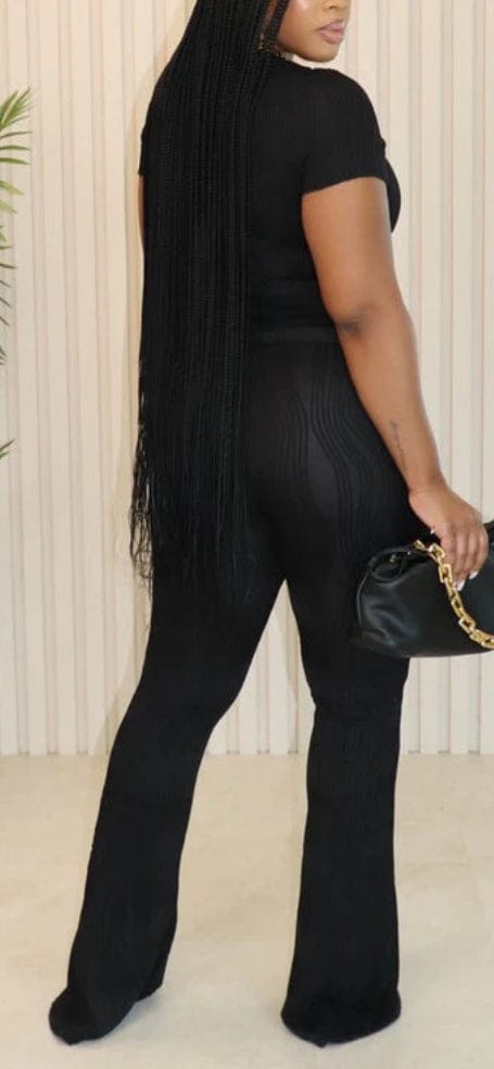 F.A.S.T Boutique WAVY PLEATED FLARE PANTS SET