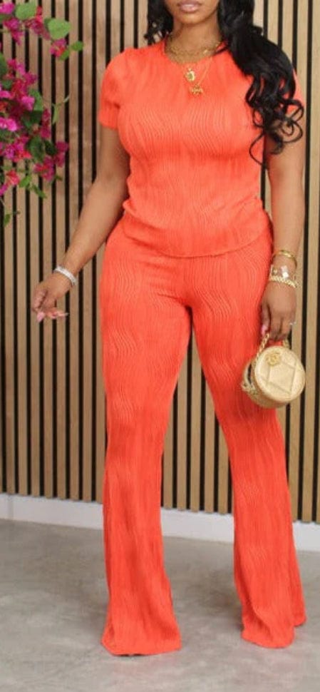 F.A.S.T Boutique WAVY PLEATED FLARE PANTS SET