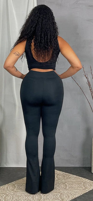 F.A.S.T Boutique YOGA FABRIC TANK TOP & FLARE PANTS SET