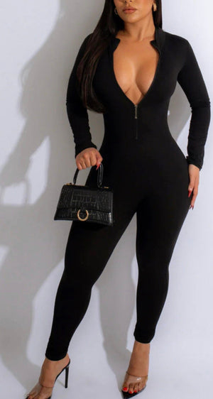 F.A.S.T Boutique DTY SOLID ZIP UP JUMPSUIT