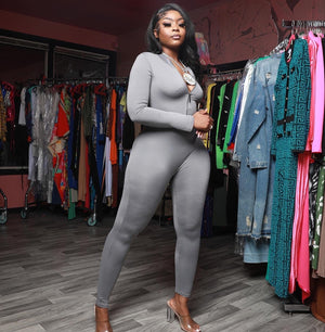 F.A.S.T Boutique DTY SOLID ZIP UP JUMPSUIT
