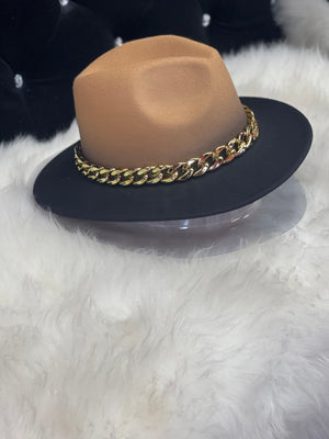 F.A.S.T Boutique SOLID CHAIN FEDORA HAT