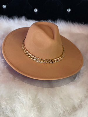 F.A.S.T Boutique SOLID CHAIN FEDORA HAT
